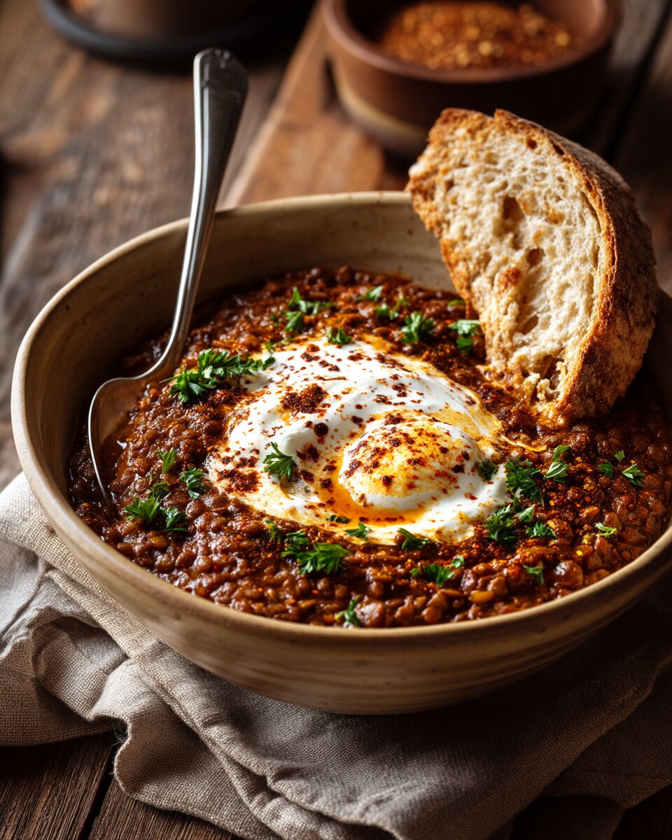 Brown Lentil Stew with Smoked Paprika
